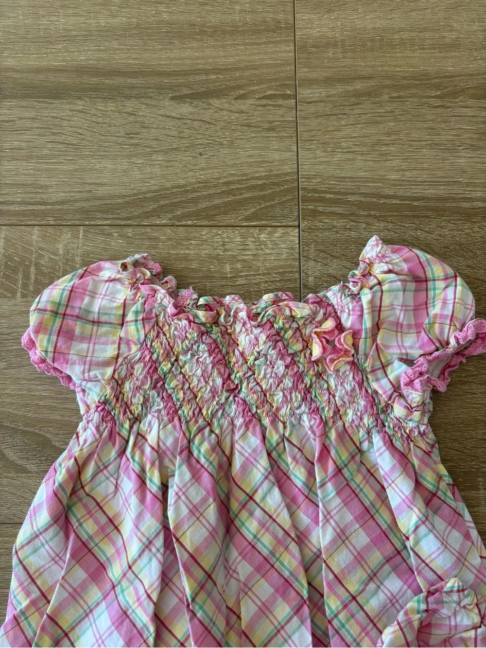 Vintage The Children’s Place plaid smocked dress with bloomers size 3-6 months